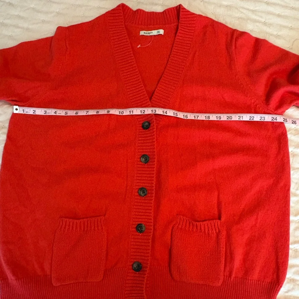 Old Navy Retro Vibrant Red Knit Cardigan NWOT